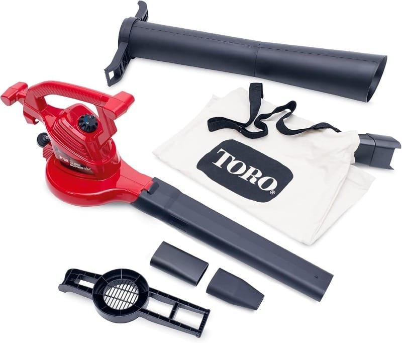 A toro blower with attachments