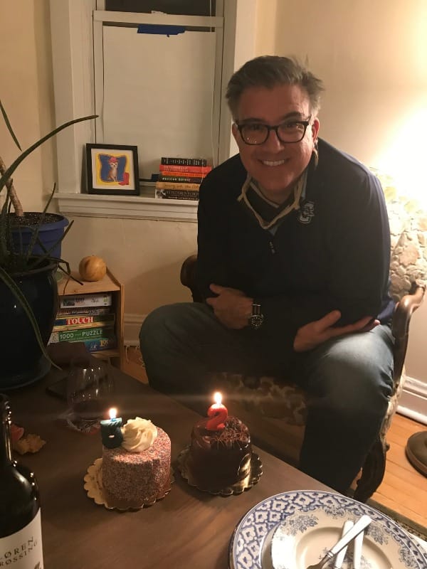 Greg Chambers has a birthday with two cakes