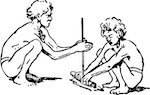 two men making fire