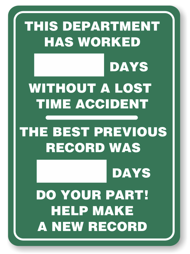 days without incident sign