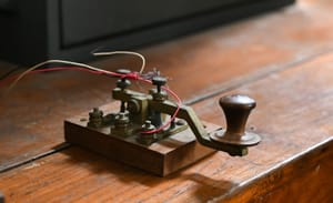A telegraph machine - the kind a dog might send a telegram with