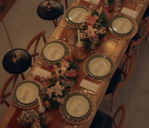 The table is set. This is a picture of a table set for guests. Sometimes our clients show up with pretty specific ideas. We need to ask questions before accepting their solution.